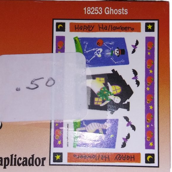 VTG Simply PLAID Happy Halloween Rub on Transfers Lot of 5 #18253 Ghosts NOS - Picture 4 of 7